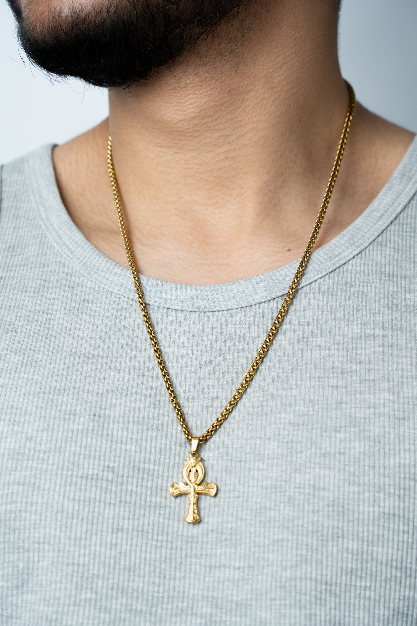 CADENA CRUZ EGIPCIA CABALLERO