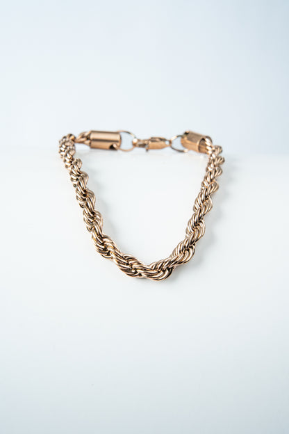 Combo ELYSIUM Cadena mas pulsera Lazo Rosa para caballero